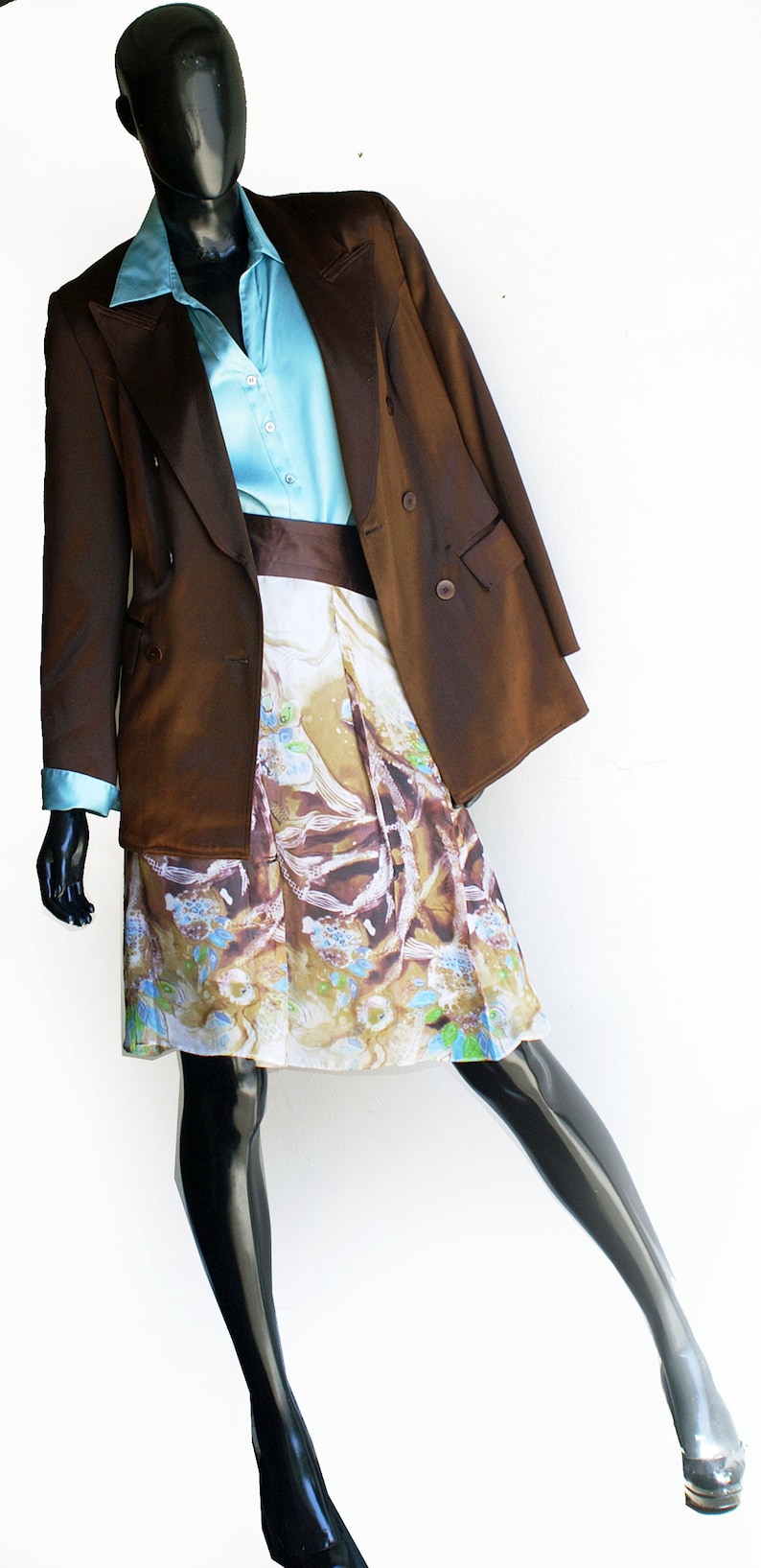 Beautiful Vintage 90s Betsey Johnson Floral Chiffon Skirt Size Large