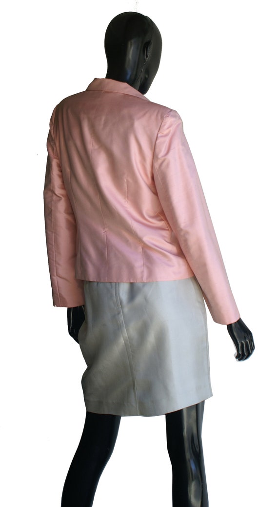 Vintage Ann Taylor Pretty in Pink Silk Blazer Siz… - image 9