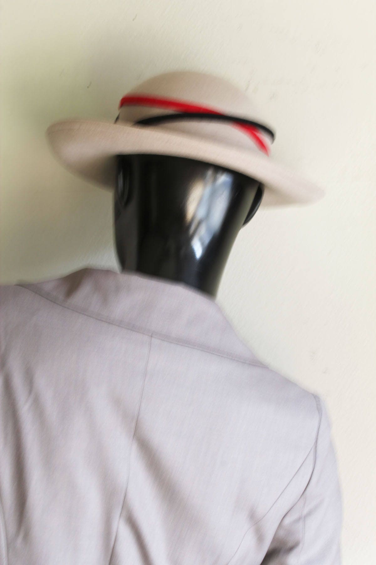 Geo. W. Bollman & Co Gray Wool Excello Vintage Hat Excello Geo W. Bollman & CO Feather Hat Vintage Retro Wool  main image 4