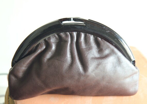 80s Vintage Italian Leather Clutch Handbag - image 1