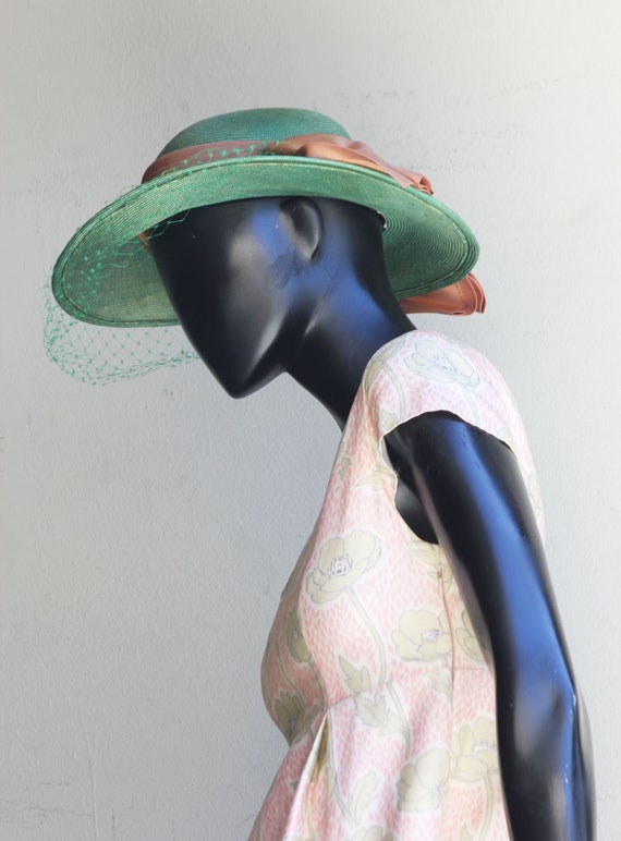 Vintage Alex Wilson Green Straw Hat 