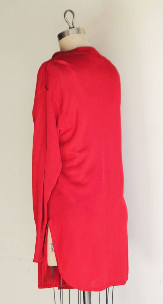 Vintage Claude Montana Red Knit Long Sleeve Tunic… - image 7