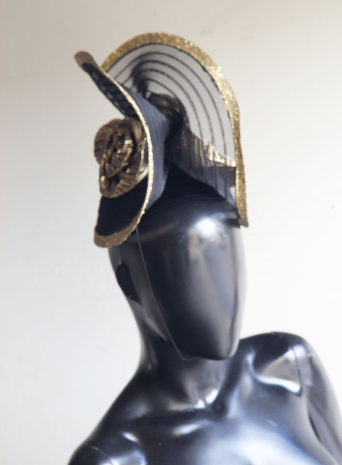 Vintage Whittall & Shon Gold Black Fascinator Hat Sequin Veil Headpiece Whittall and Shon Hat - Etsy main image 4