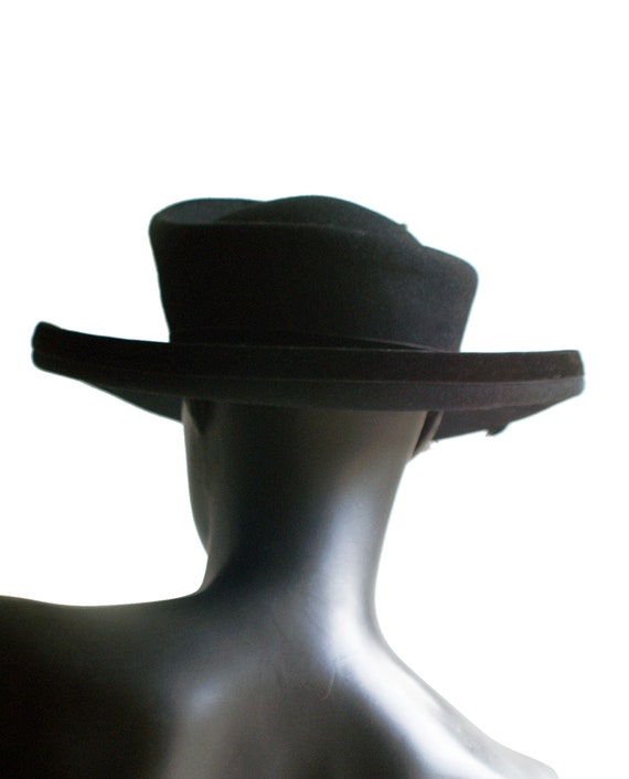 Vintage Mr.. Hi's Classic Black Wool Felt Hat  US… - image 5