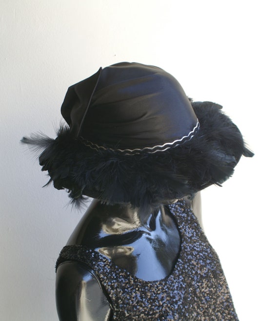 Whittall & Shon Vinatge Wool Feather Hat Buy Whittall & Shon Brown Green Bollman Wool Feather Hat  main image 2