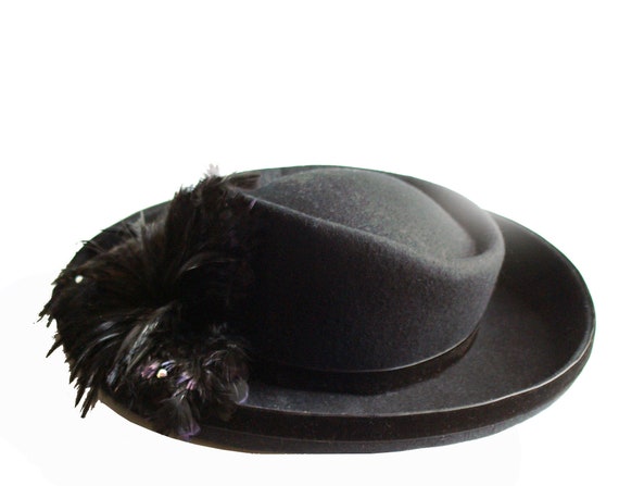 Vintage Mr.. Hi's Classic Black Wool Felt Hat  US… - image 7