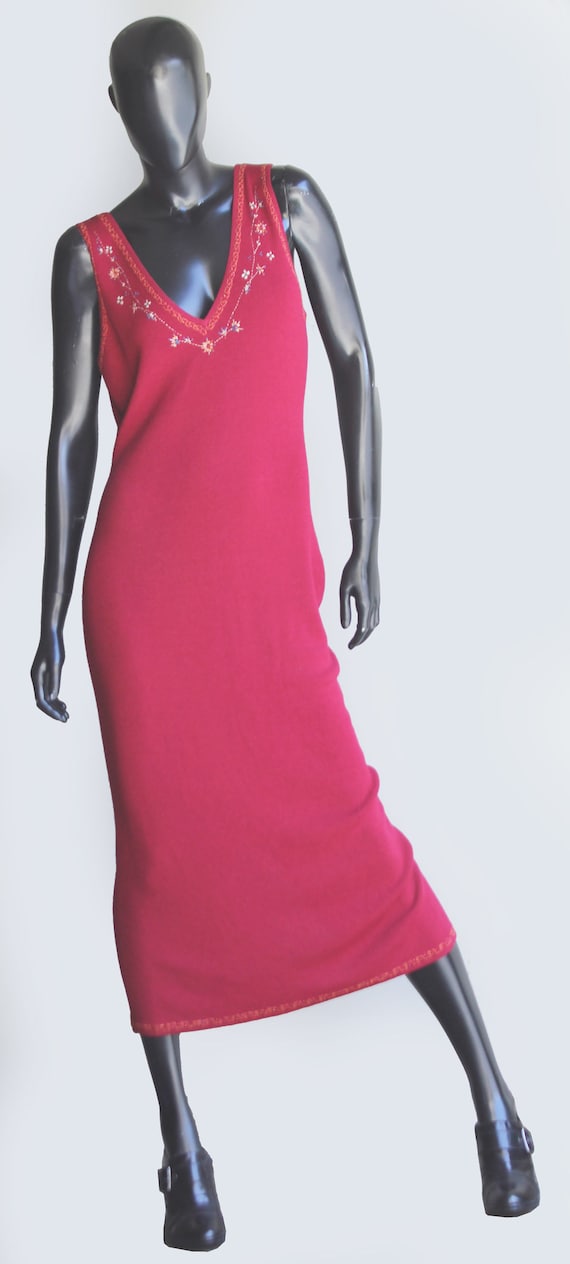moda international red dress Moda International Red Spaghetti Strap Midi Dress,