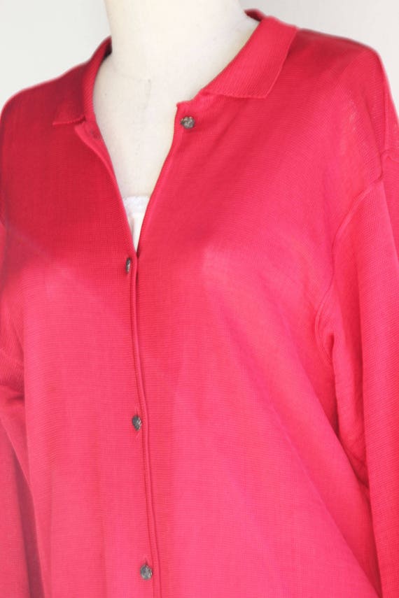 Vintage Claude Montana Red Knit Long Sleeve Tunic… - image 3