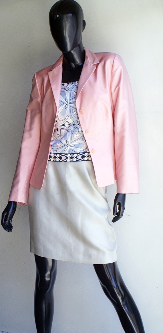 Vintage Ann Taylor Pretty in Pink Silk Blazer Siz… - image 10