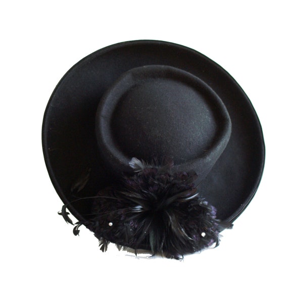 Vintage Mr.. Hi's Classic Black Wool Felt Hat  US… - image 9