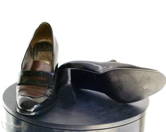 Vintage Joan & David Patent Leather Two-tone Leather Pumps US Size 8.5