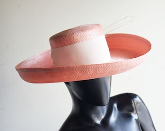 Vintage Don Anderson Peaches & Cream Faux Straw Sombrero US One size