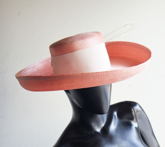 Vintage Don Anderson Peaches & Cream Faux Straw Sombrero US  display picture 3