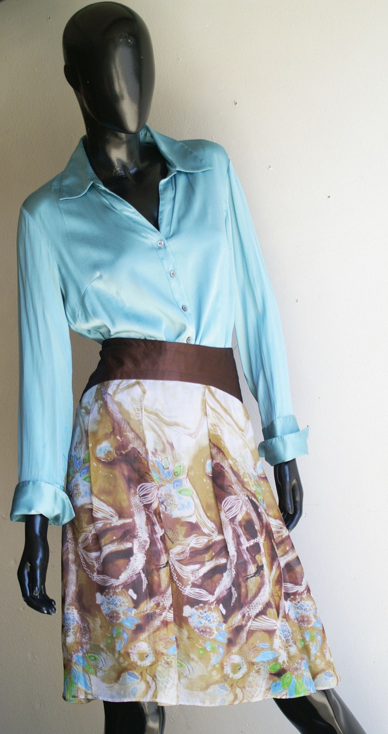 Beautiful Vintage 90s Betsey Johnson Floral Chiffon Skirt Size Large