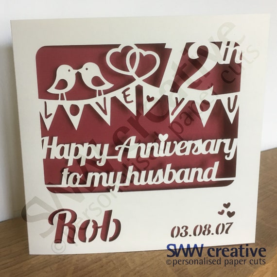 Personalised Anniversary card Husband 1st 2nd 5th 10th 15th 20th 25th 40th 50th