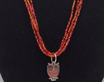 Owl Layered Beaded Necklaces