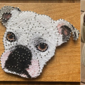 Custom Dog String Art Pet Portrait Wall Hanging Handmade Nail Art