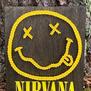 Grunge Band Smiley Face String Art Wall Art Wall Decor Fan Art