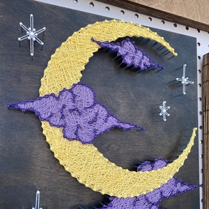 Purple Clouds Moon Handmade String Art Home Decor - Etsy