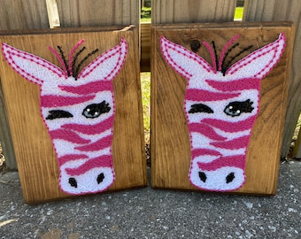 Rosé Zebra String Art