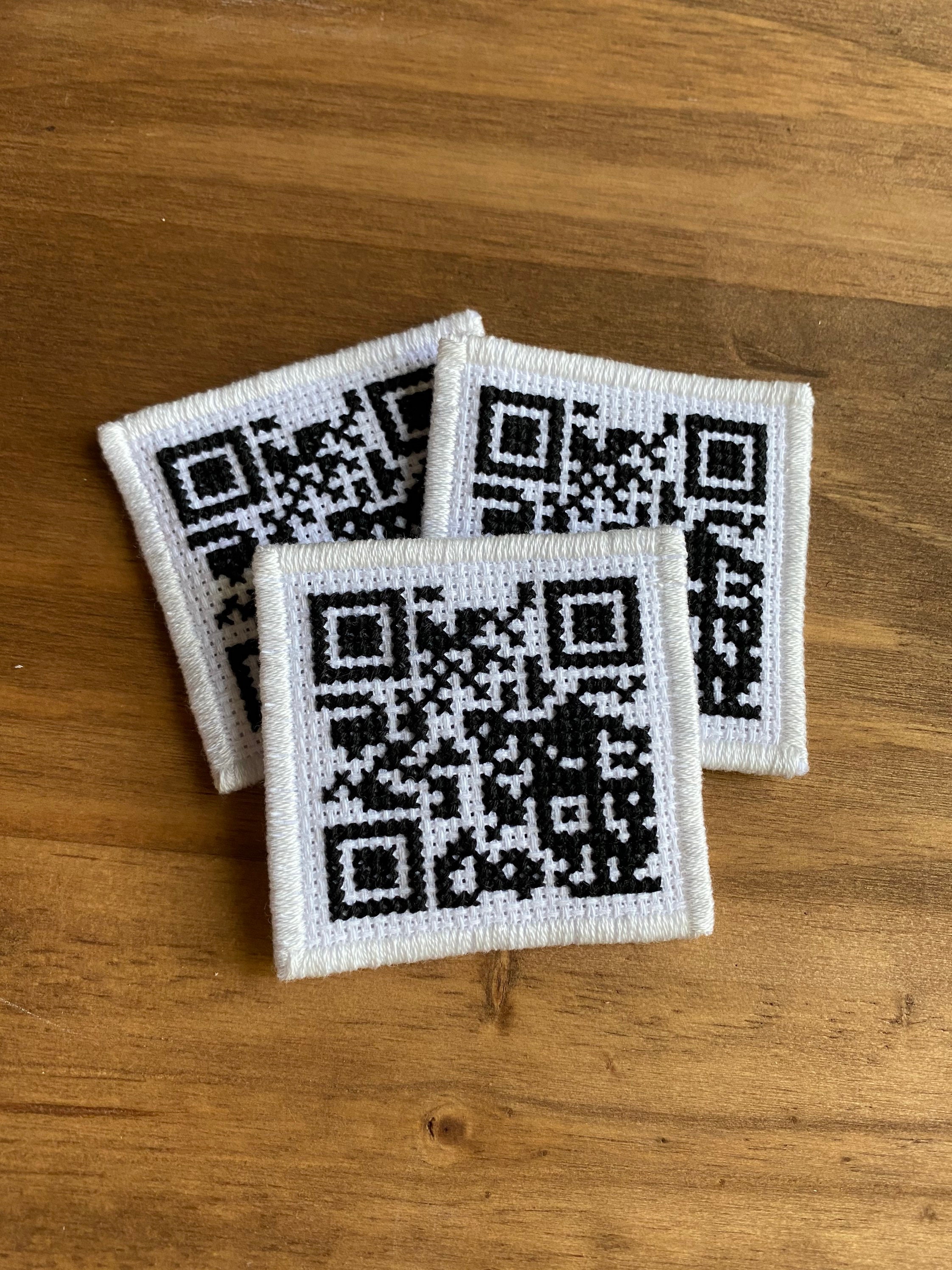 QR Rick Roll Patch Fully Embroidered Never Gonna Give You up 