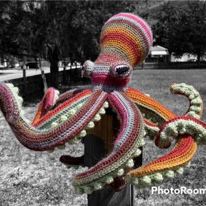 Multi Color Crochet Octopus With Tentacles Handmade Octopus Doll Stuffed Toy Marine Life Collectable