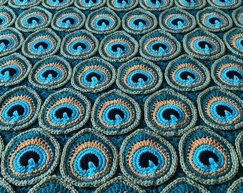 Crochet Peacock Throw