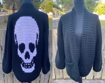 Crochet Skull Cardigan Pattern Crochet Sweater Pattern