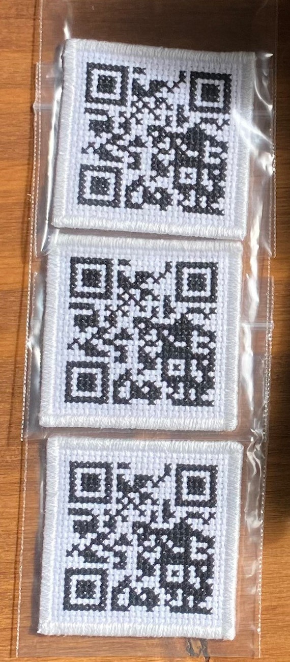 QR Rick Roll Patch Fully Embroidered Never Gonna Give You up 