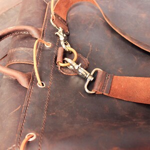 Leather backpack, travel mens womens rucksack bag unisex school bag, vintage crazy horse waxed leather laptop satchel simple back purse 47 image 5