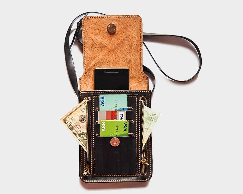 Leather cell phone bag Kindle iphone small cross body