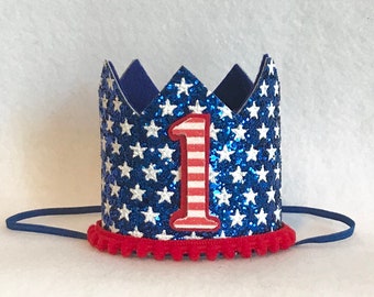 Fourth of July Birthday Hat, 4th Of July Birthday, Red + White + Blue Birthday Outfit, Little Firecracker Birthday, Firecracker Birthday Hat