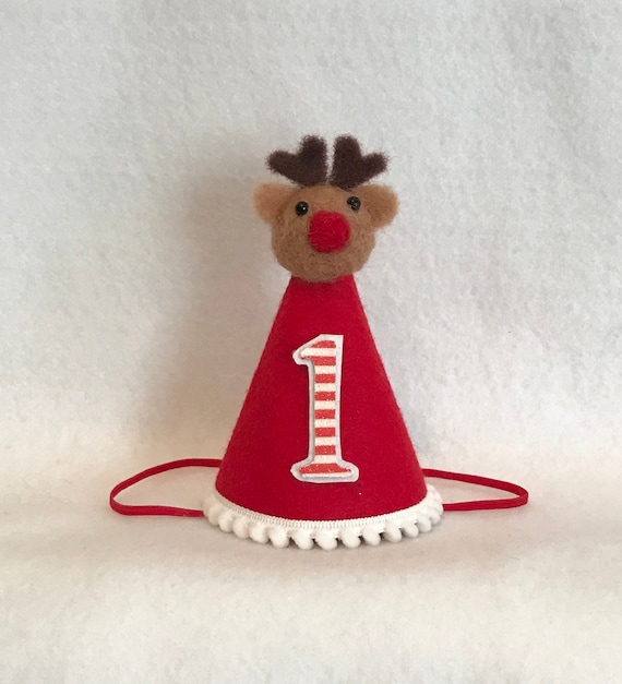 Reindeer Headband Antler Headband Candy Cane Birthday Hat Christmas Birthday Outfit Christmas Outfit Rudolph Birthday Hat