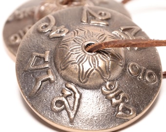 Meditation Tingshas 7.5cm | High Quality Engraved Tingshas | Authentic Tibetan Tingshas 3" | Sound Healing | Meditation Cymbals