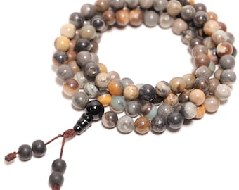 Natural stone mala with 108 beads