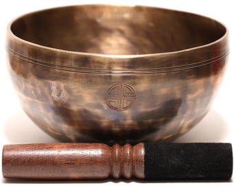 KASA Full Moon Singing Bowl 19cm - Tibetan Full Moon Bowl - Authentic KASA Full Moon Singing Bowl 7.5" - 7 Metals Healing Bowl