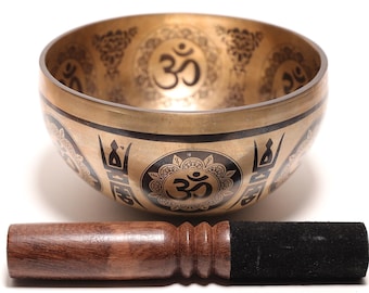 16cm Tibetan Singing Bowl - Authentic Laser-Engraved Tibetan Bowl - Authentic Tibetan Singing Bowl 6.3" - 7 Metals Tibetan Bowl
