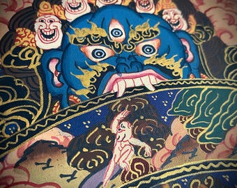 Tibetan Thangka The Wheel of Life 30x37cm - Tibetan wheel of life 11.8’’x14.5’’