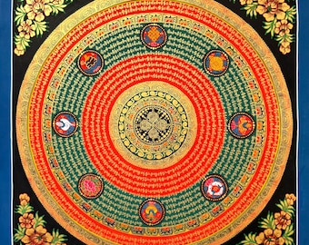 Tibetan Mandala Mantra 54x54cm - Tibetan mandala 21.2x21.2"