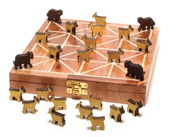 II RARE! II Nepalese Board Games 20cm (7.9") - Traditional Nepali Bagh Chal