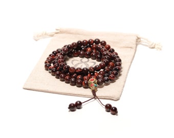 Mala 108 beads in red Tiger Eye