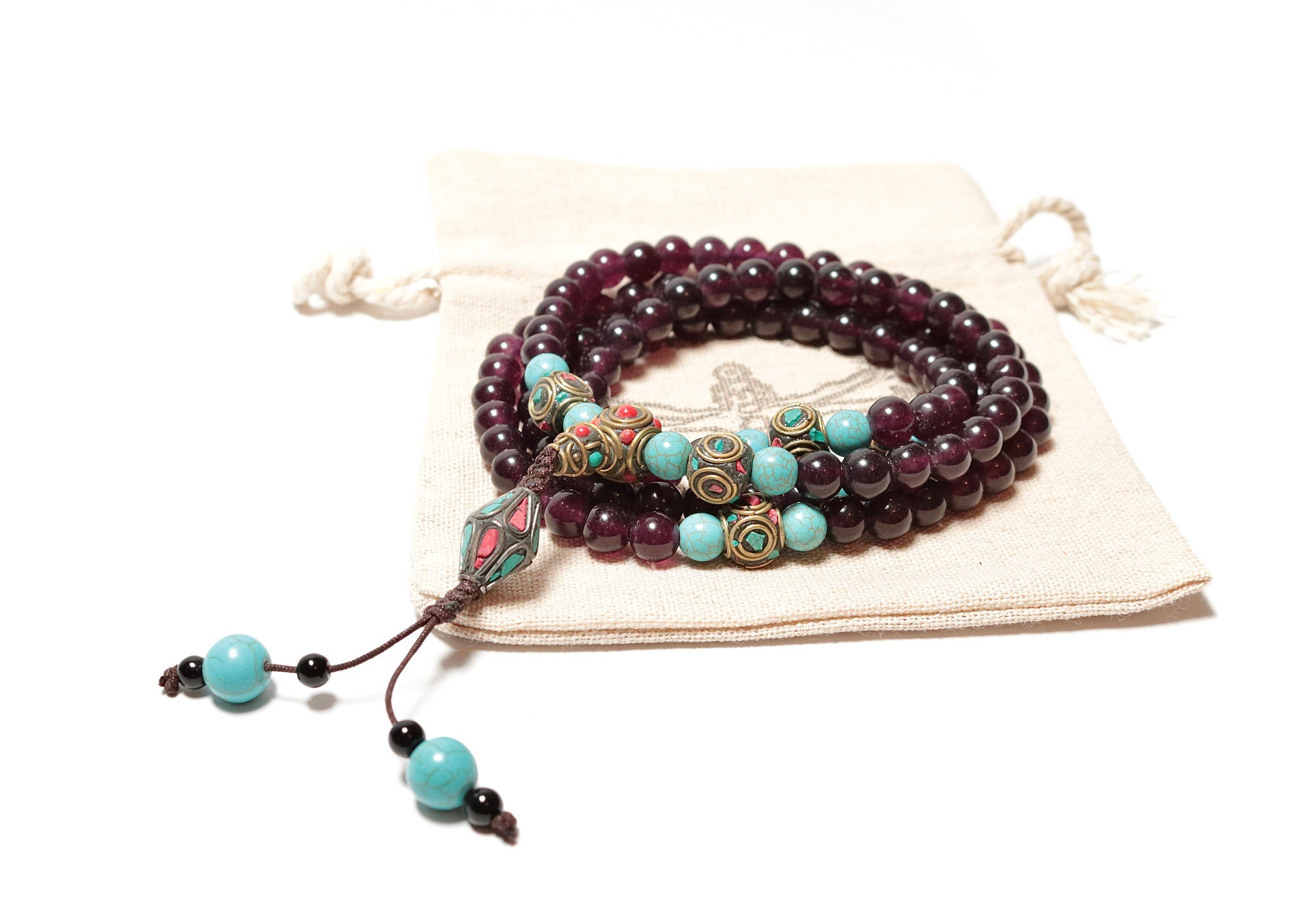 Mala Tibétain en Pierre Naturelle - Buddhist Prayer Beads