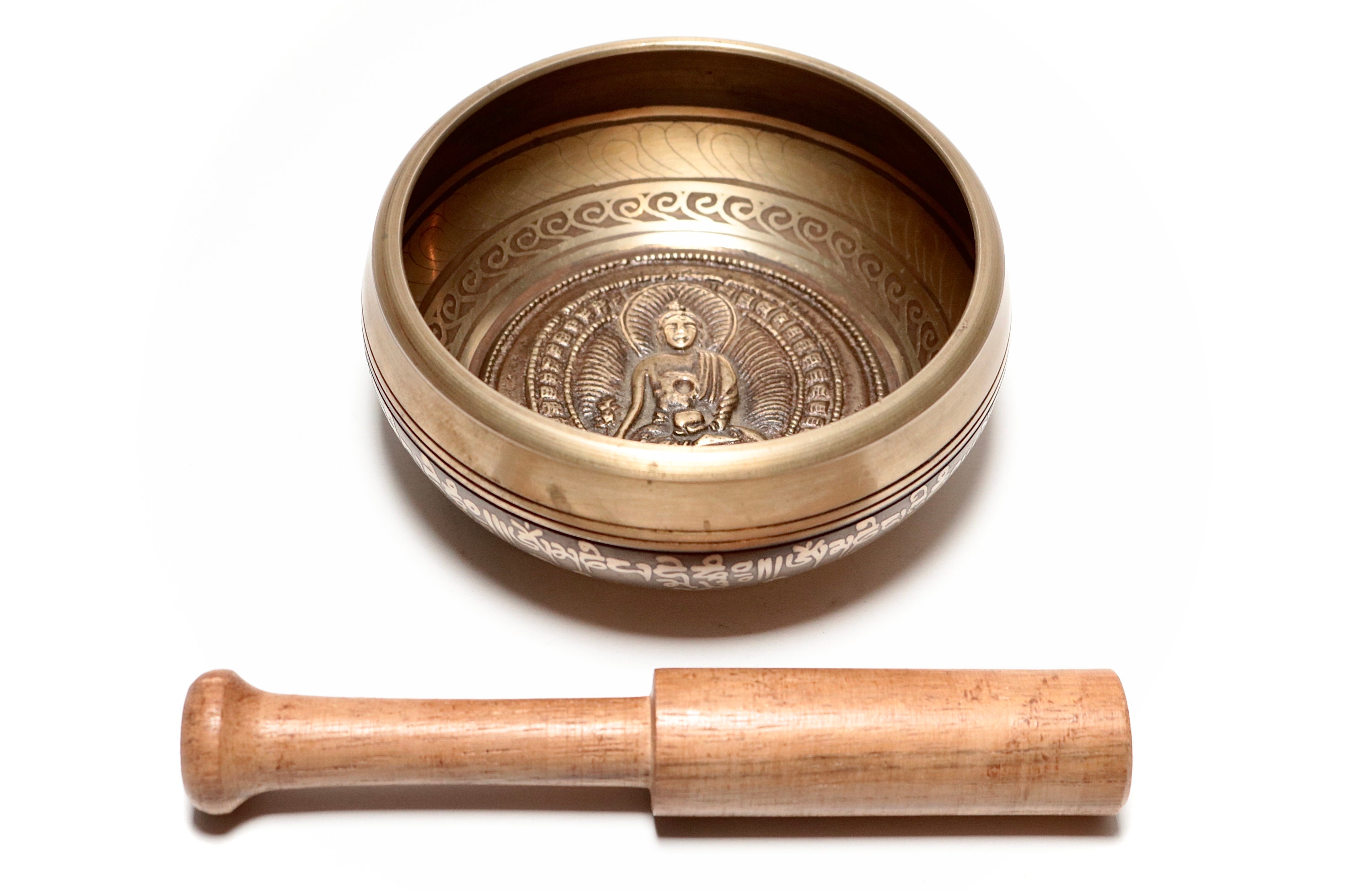 Bol Chantant Tibétain Fond Relief 11cm 500G - Tibetan Singing Bowl 4.3 Sol/G 783Hz
