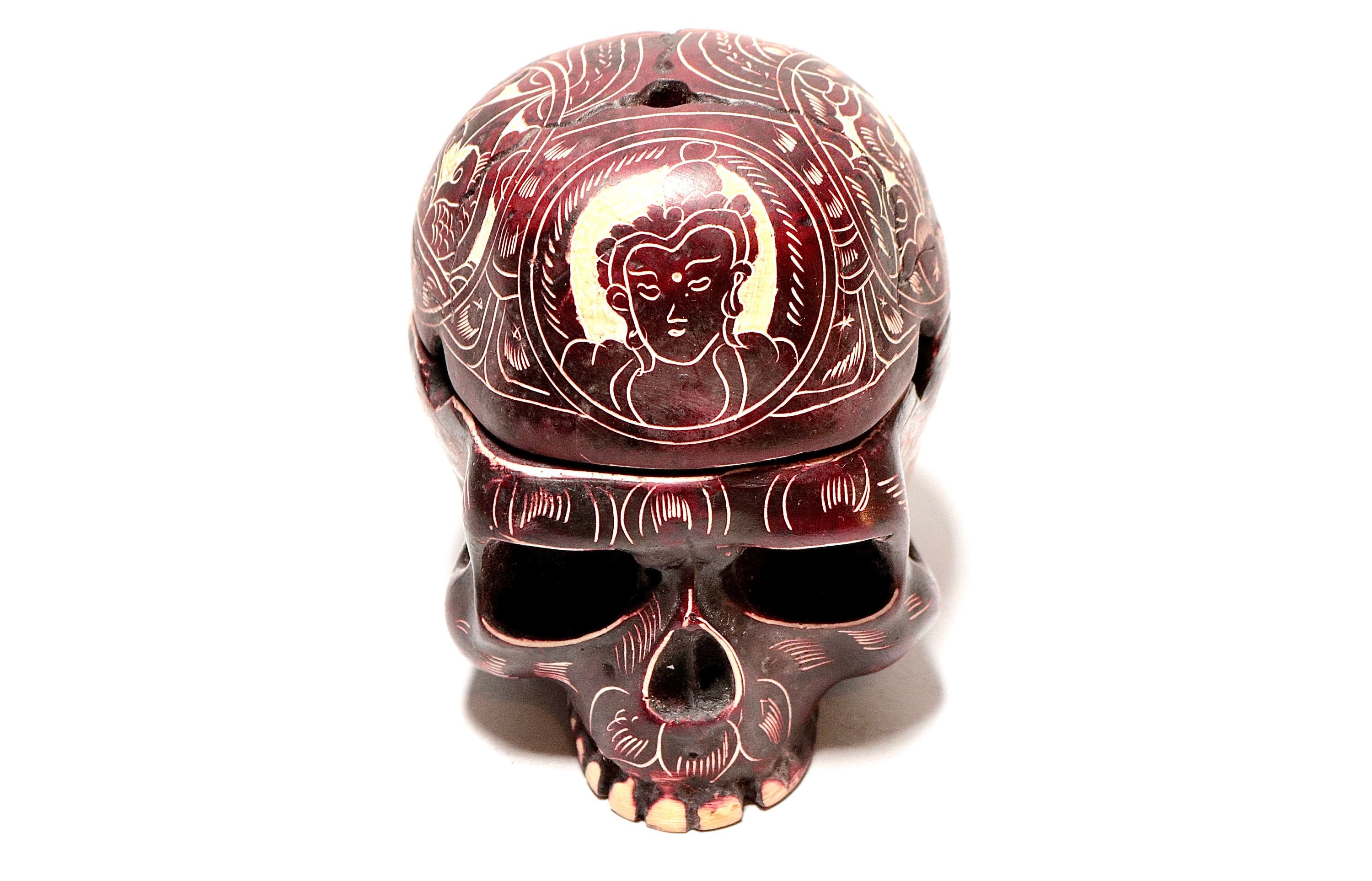 Tête de Mort Gravée Finement - Tibetan Carving Skull