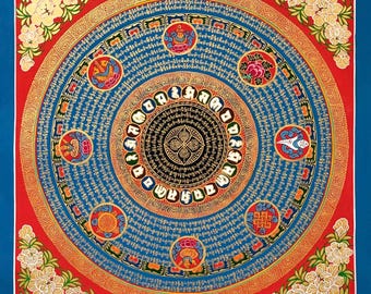 Tibetan Mandala Mantra 54x54cm - Tibetan mandala 21.2x21.2"