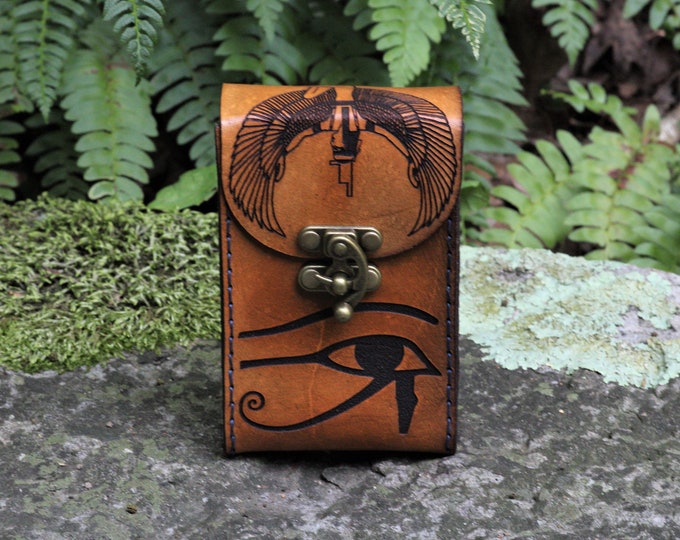 Featured listing image: Custom Made Tarot Card Case.  Personalized with customized art, string color, & case color. Hand crafted and made to order for you.