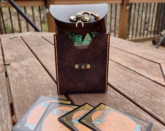 Custom Made to order - XL Deck Premium leather deck case.  Game deck box.