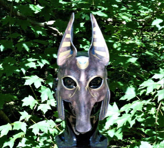 Masque anubis égyptien en cuir / Masque de chacal noir.  Etsy