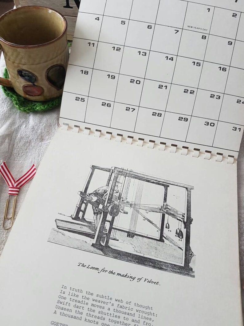 1981 Vintage Textile Calendar for Weavers and Fiber Artists
