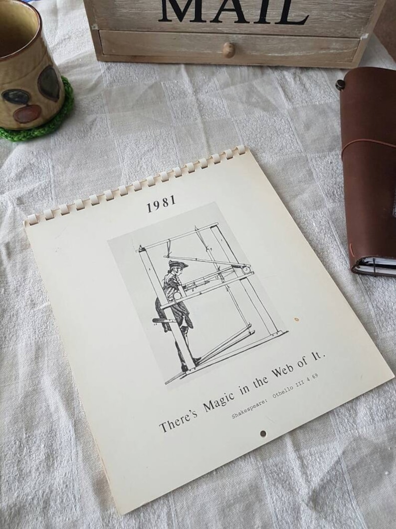 1981 Vintage Textile Calendar for Weavers and Fiber Artists